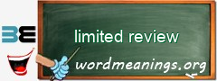 WordMeaning blackboard for limited review
